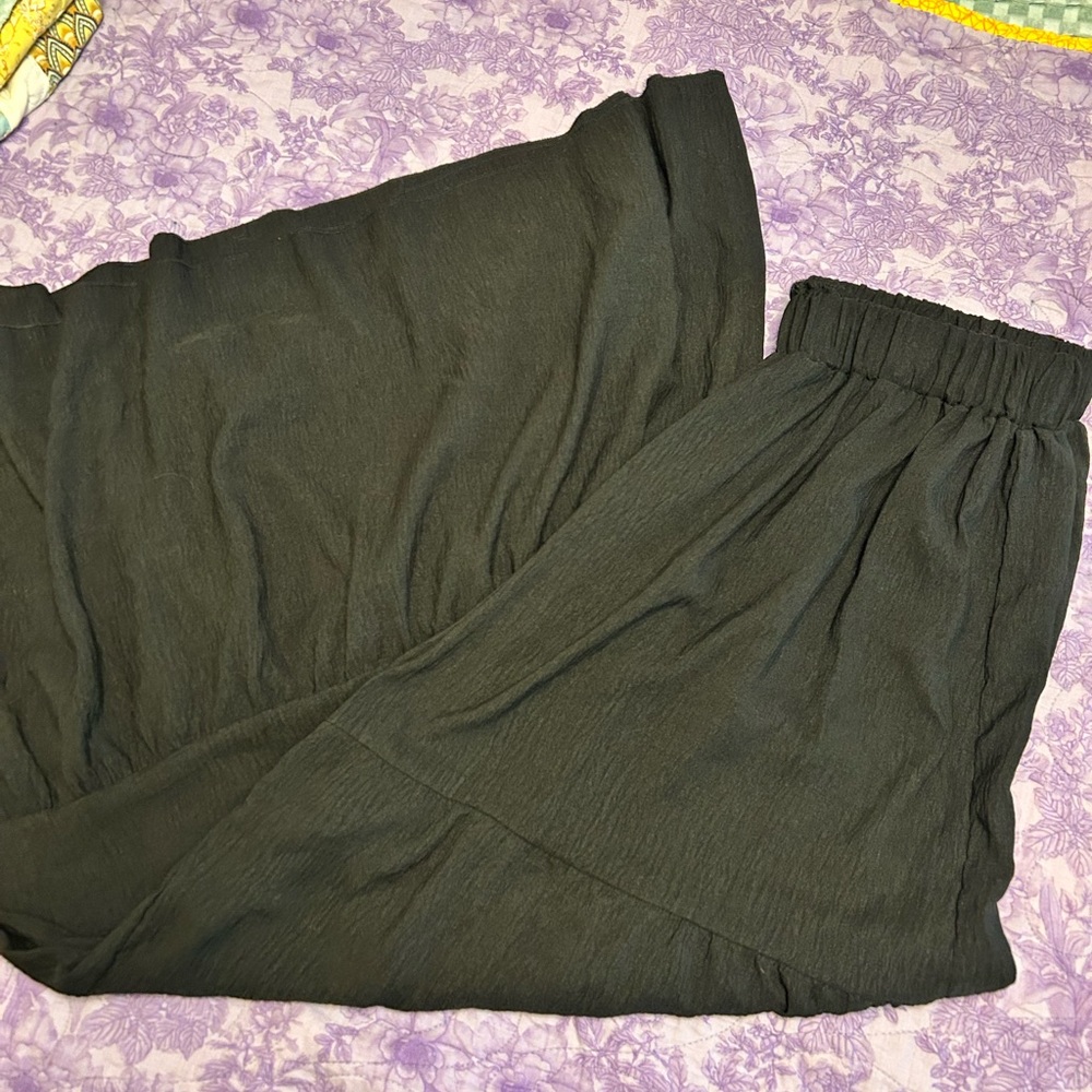 Black Wide Leg Linen Pants